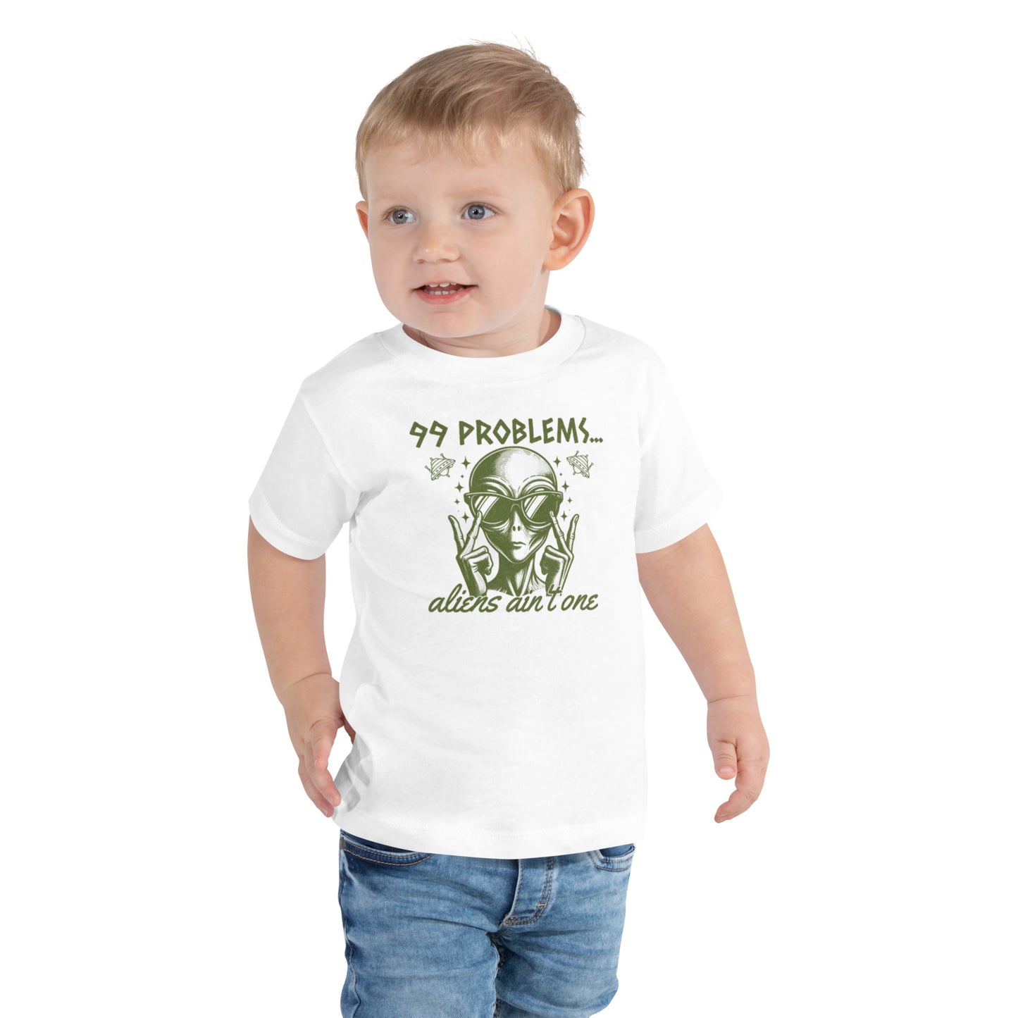 Aliens Ain't a Problem -Kid's Graphic Tee 2T-5T