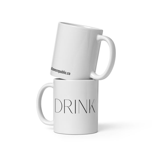 DRINK White Ceramic Mug