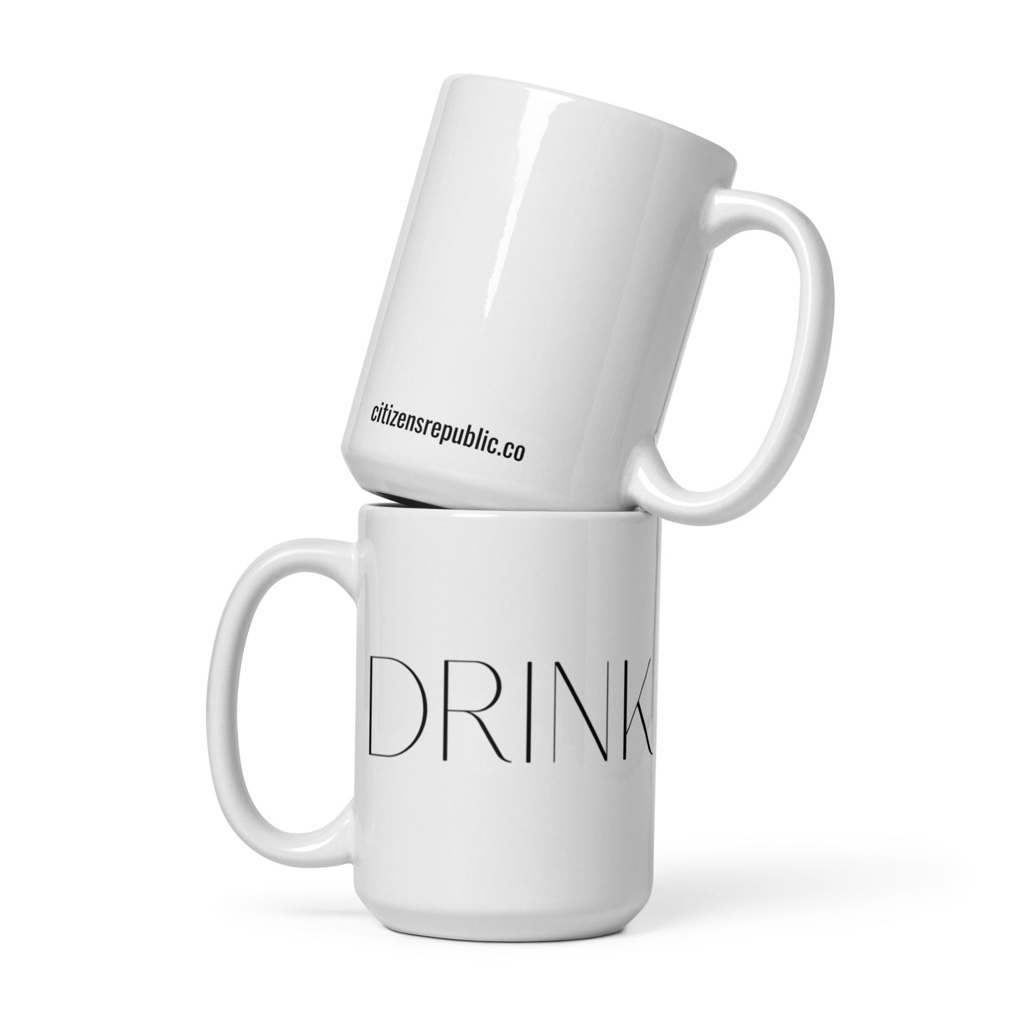DRINK White Ceramic Mug