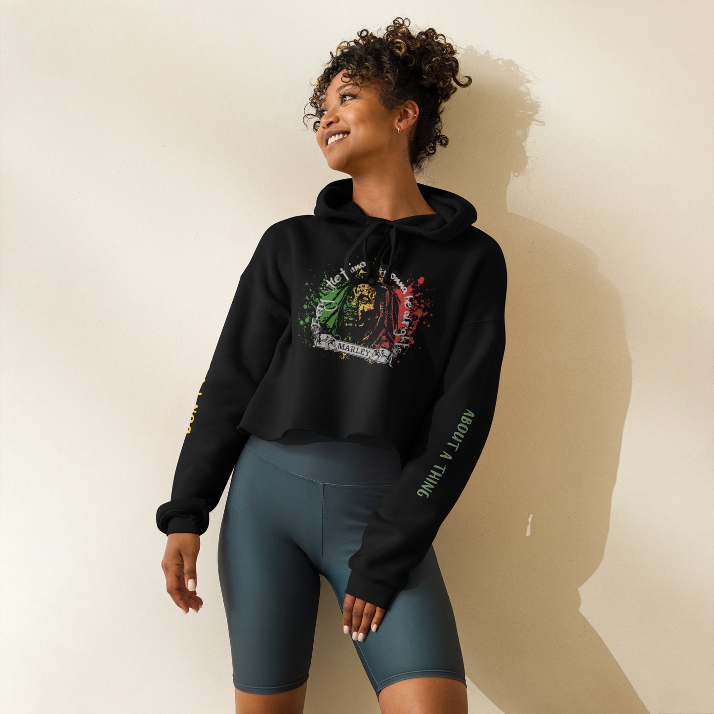 Marley - Cropped Graphic Hoodie Pullover