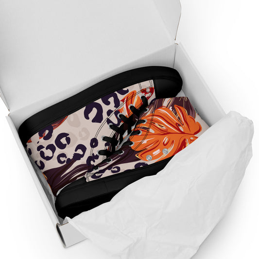 Tropic Leopard Womens Canvas High Tops