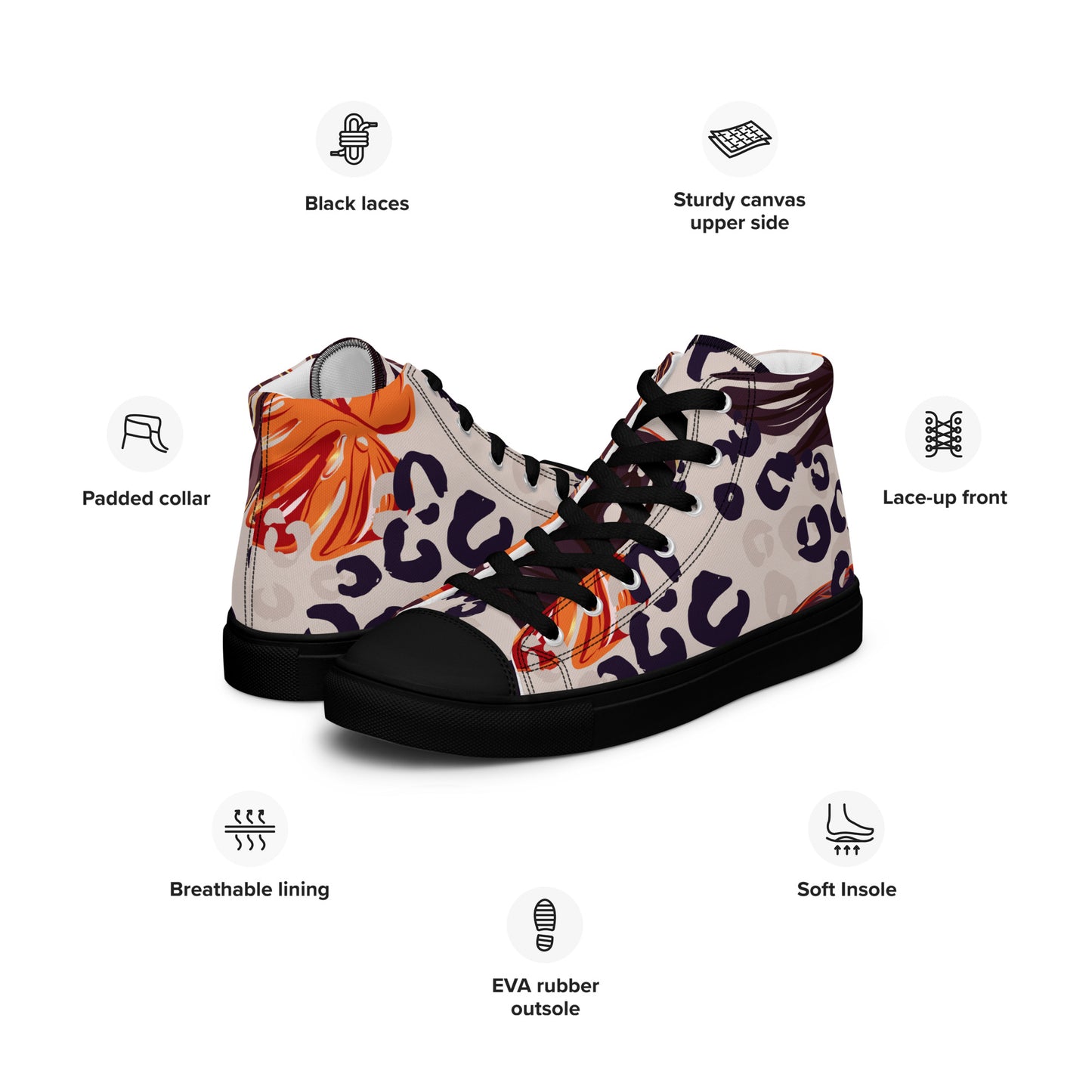 Tropic Leopard Womens Canvas High Tops