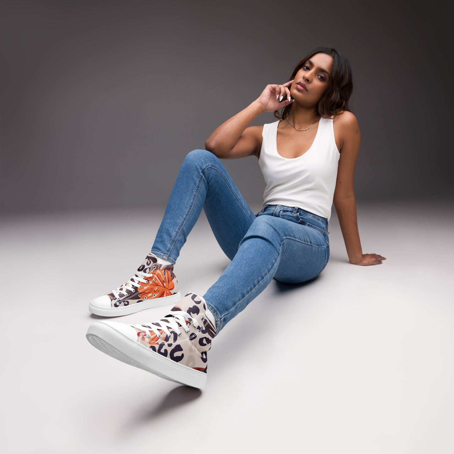Tropic Leopard Womens Canvas High Tops