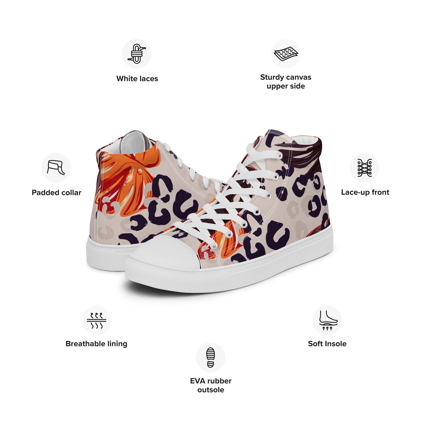 Tropic Leopard Womens Canvas High Tops
