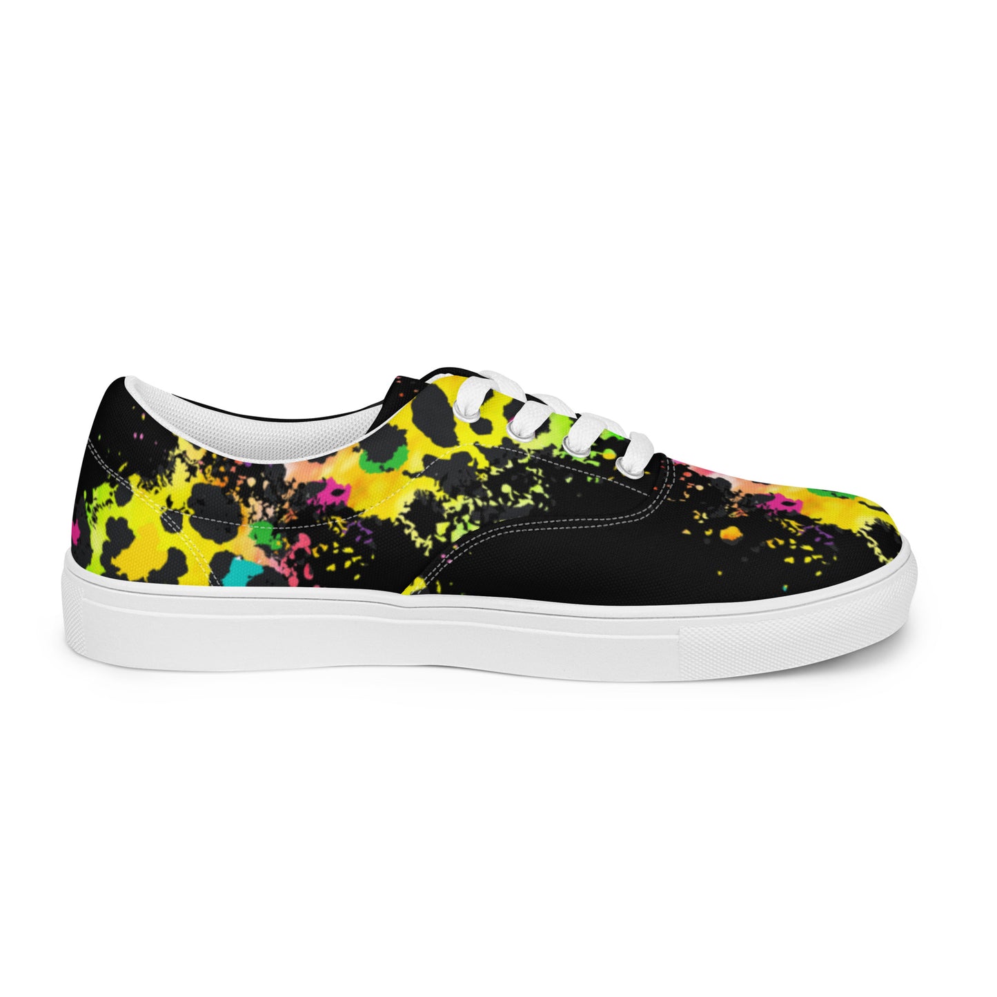 Neon Leopard Womens Canvas Lace-ups